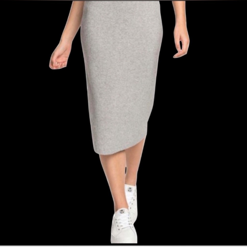 Roxy new with tags ribbed Solid Pencil Skirt size M grey - Picture 2 of 9